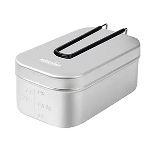 MiliCamp メスティン 飯盒 MR-250 Pro メモリ付き 吹きこぼれ抑止溝付き アウトドア 調理器具 ハンゴウ キャンプ飯 2合 登山 バーベキュー ツーリング (単品)