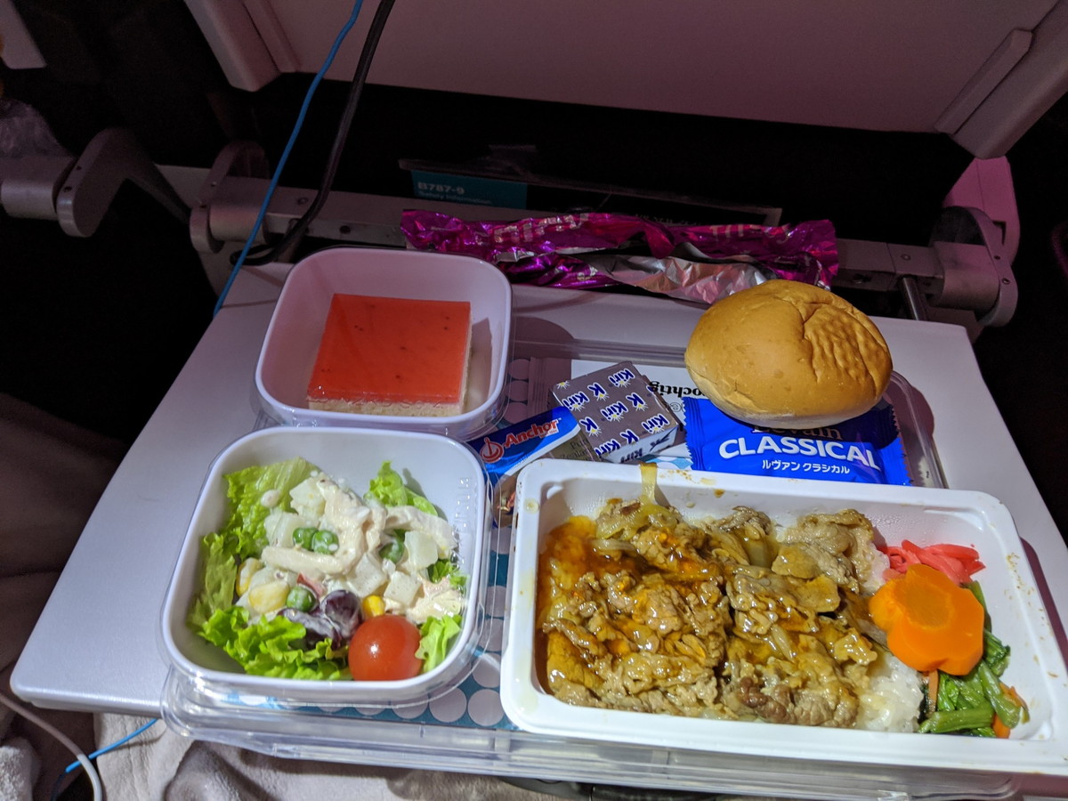 ニュージーランド航空の食事